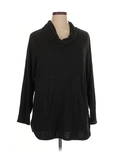 Pre-owned Cable & Gauge 3/4 Sleeve Top Black Cowl Neck Tops