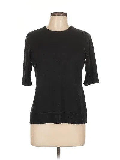 Pre-owned Cable & Gauge 3/4 Sleeve Top Black Crew Neck Tops