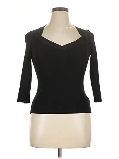 Pre-owned Cable & Gauge 3/4 Sleeve Top Black Sweetheart Neckline Tops