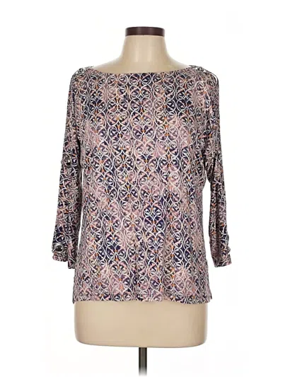 Pre-owned Cable & Gauge 3/4 Sleeve Top Pink Boatneck Tops