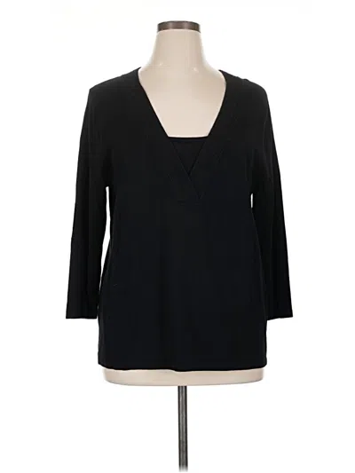 Pre-owned Cable & Gauge 3/4 Sleeve T-shirt In Black