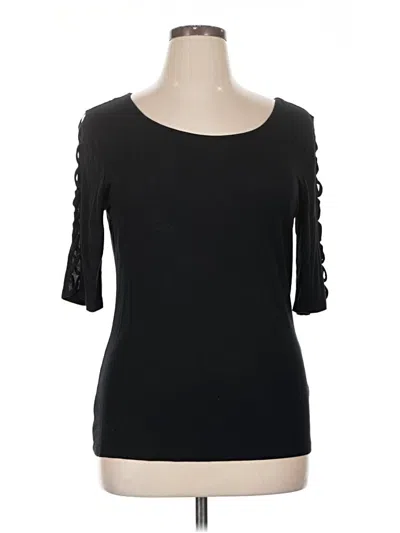 Pre-owned Cable & Gauge 3/4 Sleeve T-shirt In Black