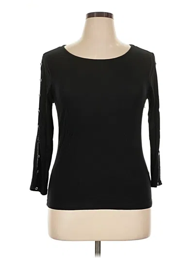 Pre-owned Cable & Gauge 3/4 Sleeve T-shirt In Black