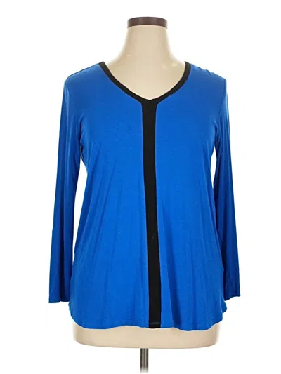 Pre-owned Cable & Gauge 3/4 Sleeve T-shirt In Blue