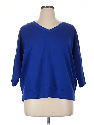 Pre-owned Cable & Gauge 3/4 Sleeve T-shirt In Blue