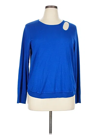 Pre-owned Cable & Gauge 3/4 Sleeve T-shirt In Blue