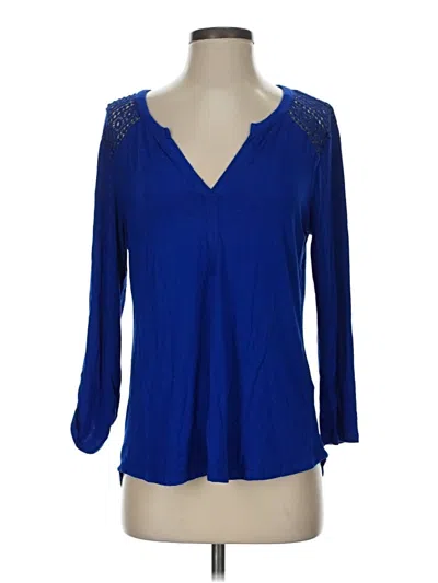 Pre-owned Cable & Gauge 3/4 Sleeve T-shirt In Blue