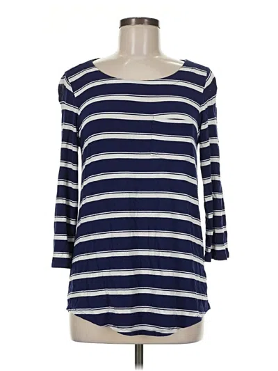 Pre-owned Cable & Gauge 3/4 Sleeve T-shirt In Blue