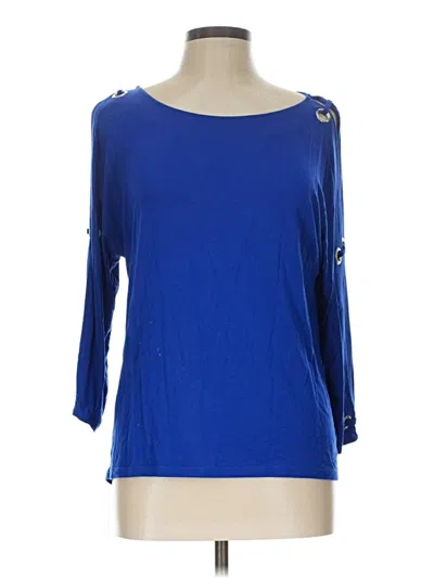 Pre-owned Cable & Gauge 3/4 Sleeve T-shirt In Blue