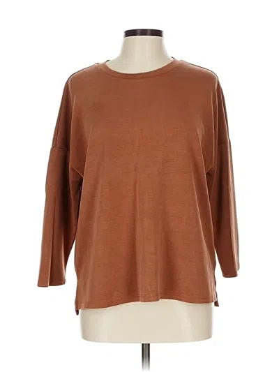 Pre-owned Cable & Gauge 3/4 Sleeve T-shirt In Brown
