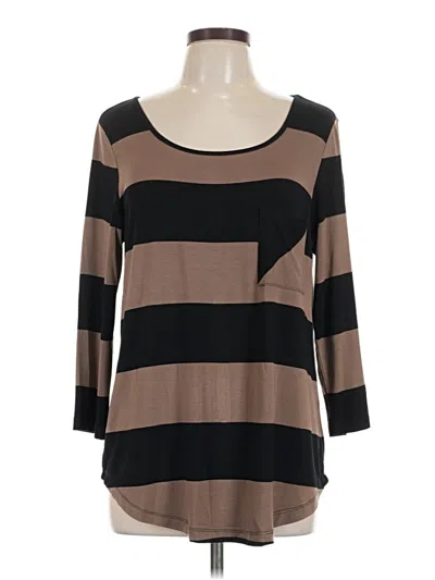 Pre-owned Cable & Gauge 3/4 Sleeve T-shirt In Brown