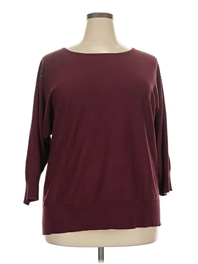 Pre-owned Cable & Gauge 3/4 Sleeve T-shirt In Burgundy