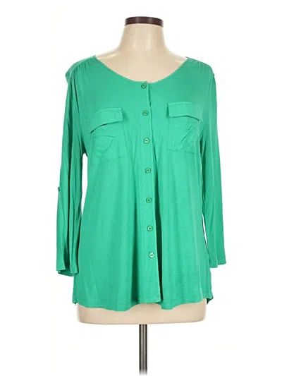 Pre-owned Cable & Gauge 3/4 Sleeve T-shirt In Green