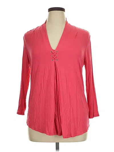 Pre-owned Cable & Gauge 3/4 Sleeve T-shirt In Pink