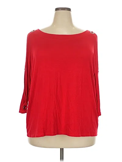 Pre-owned Cable & Gauge 3/4 Sleeve T-shirt In Red