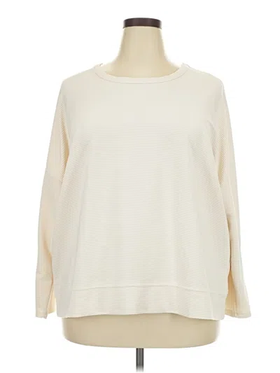 Pre-owned Cable & Gauge 3/4 Sleeve T-shirt In White
