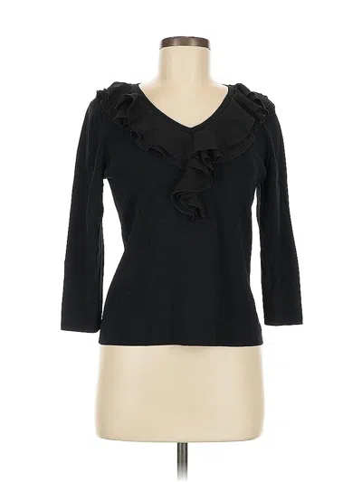 Pre-owned Cable & Gauge Cardigan Sweater In Black