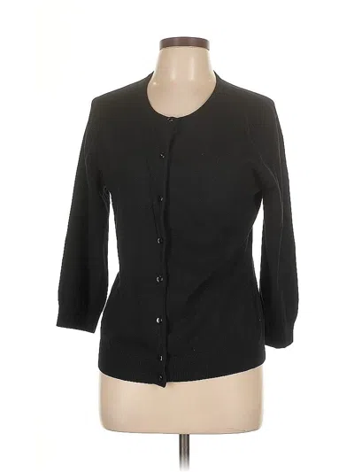 Pre-owned Cable & Gauge Cardigan Sweater In Black