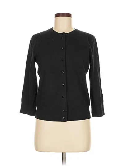 Pre-owned Cable & Gauge Cardigan Sweater In Black