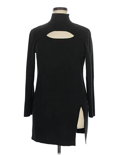 Pre-owned Cable & Gauge Cardigan Sweater In Black