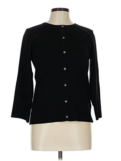 Pre-owned Cable & Gauge Cardigan Sweater In Black