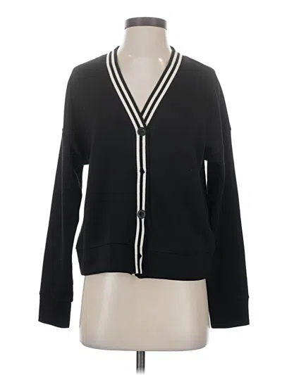 Pre-owned Cable & Gauge Cardigan Sweater In Black