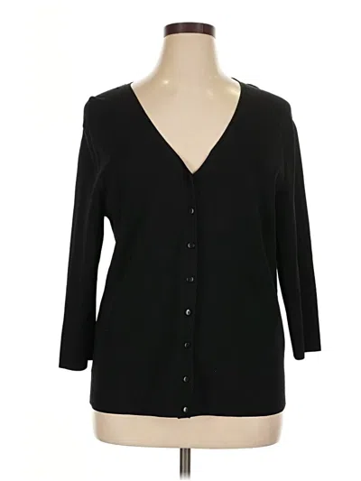 Pre-owned Cable & Gauge Cardigan Sweater In Black