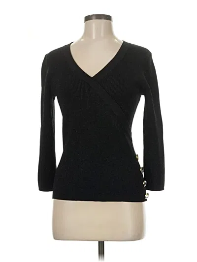 Pre-owned Cable & Gauge Cardigan Sweater In Black