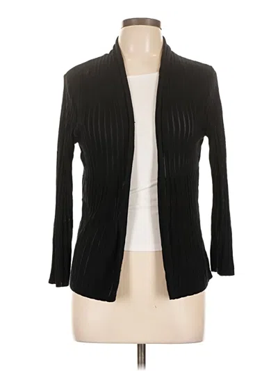 Pre-owned Cable & Gauge Cardigan Sweater In Black