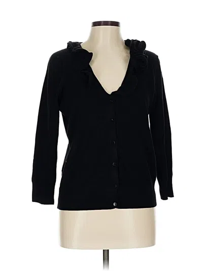 Pre-owned Cable & Gauge Cardigan Sweater In Black
