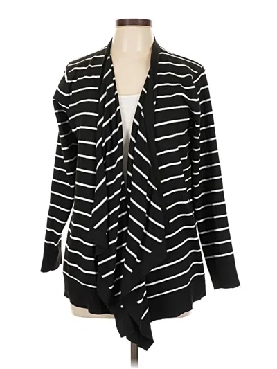 Pre-owned Cable & Gauge Cardigan Sweater In Black