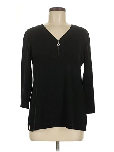 Pre-owned Cable & Gauge Cardigan Sweater In Black