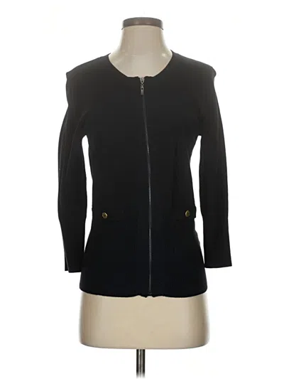 Pre-owned Cable & Gauge Cardigan Sweater In Black