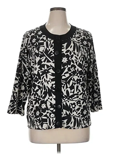 Pre-owned Cable & Gauge Cardigan Sweater In Black