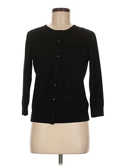Pre-owned Cable & Gauge Cardigan Sweater In Black
