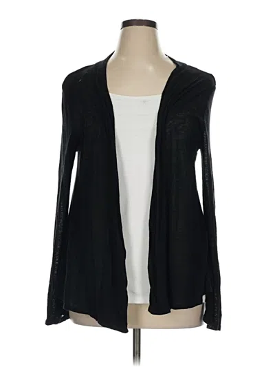 Pre-owned Cable & Gauge Cardigan Sweater In Black