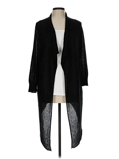 Pre-owned Cable & Gauge Cardigan Sweater In Black