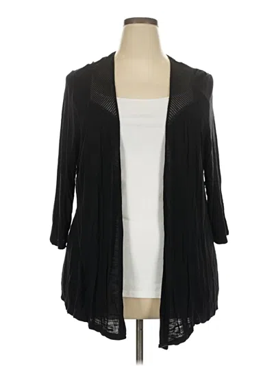 Pre-owned Cable & Gauge Cardigan Sweater In Black
