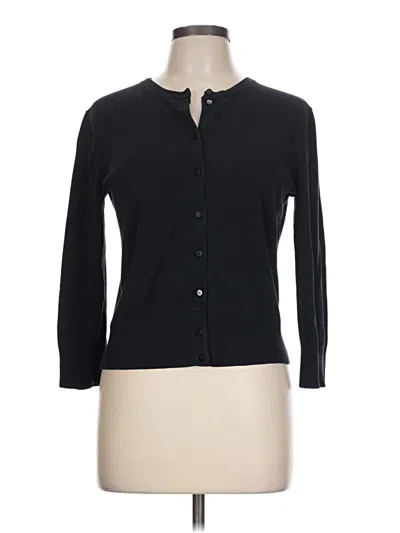 Pre-owned Cable & Gauge Cardigan Sweater In Black