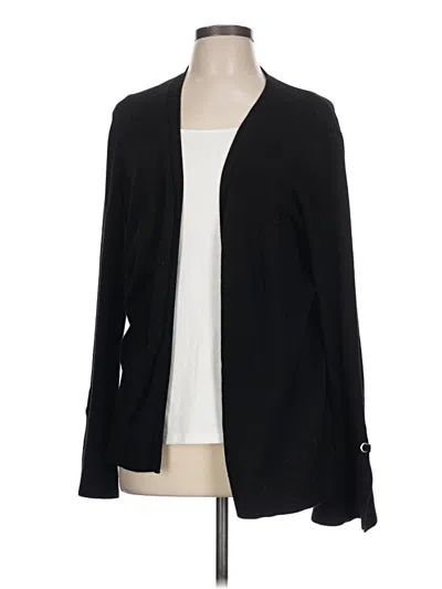 Pre-owned Cable & Gauge Cardigan Sweater In Black
