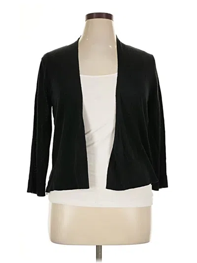 Pre-owned Cable & Gauge Cardigan Sweater In Black