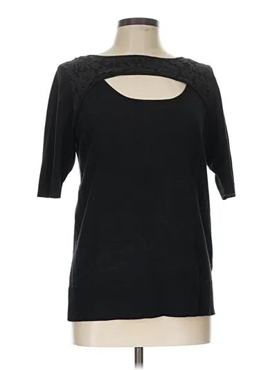 Pre-owned Cable & Gauge Cardigan Sweater In Black