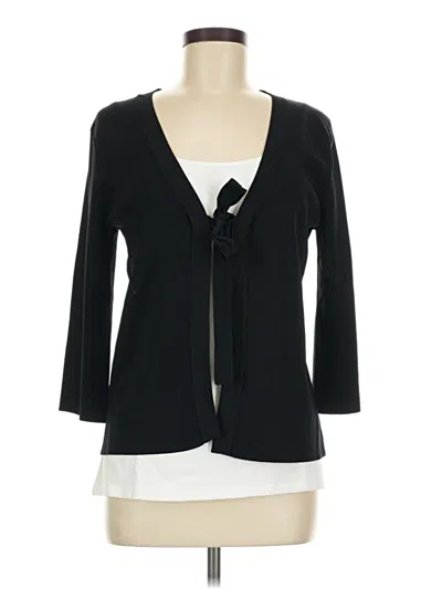 Pre-owned Cable & Gauge Cardigan Sweater In Black