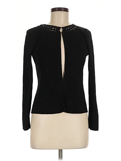 Pre-owned Cable & Gauge Cardigan Sweater In Black