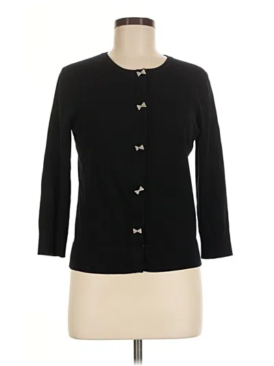 Pre-owned Cable & Gauge Cardigan Sweater In Black