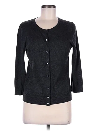 Pre-owned Cable & Gauge Cardigan Sweater In Black