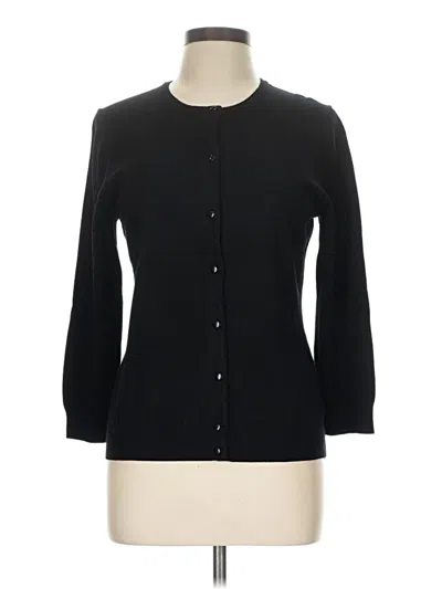Pre-owned Cable & Gauge Cardigan Sweater In Black