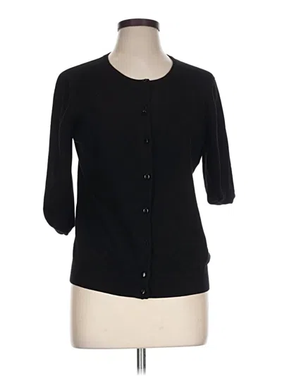 Pre-owned Cable & Gauge Cardigan Sweater In Black