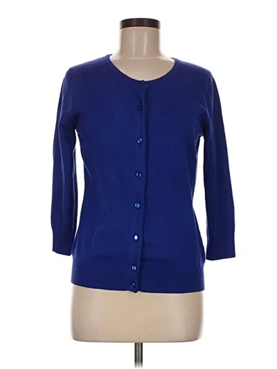 Pre-owned Cable & Gauge Cardigan Sweater In Blue