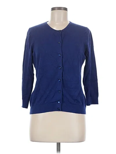 Pre-owned Cable & Gauge Cardigan Sweater In Blue